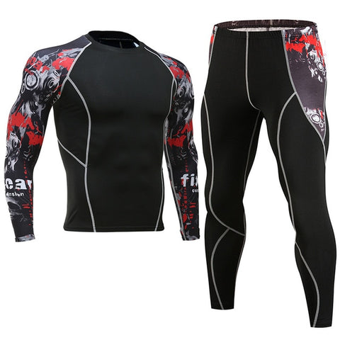 2019 New Compression Men's Sport Suits Quick Dry Running sets Clothes Sports Joggers Training Gym Fitness Tracksuits Running Set