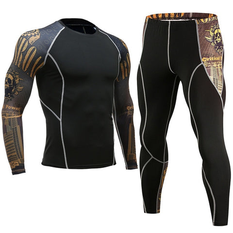 2019 New Compression Men's Sport Suits Quick Dry Running sets Clothes Sports Joggers Training Gym Fitness Tracksuits Running Set