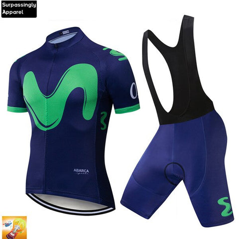 2019 Tour Team Blue Spain M Cycling Jersey Short Sets Bike Clothing Quick Dry Roupa Ciclismo Bicycle Clothes Outdoor Sportswear