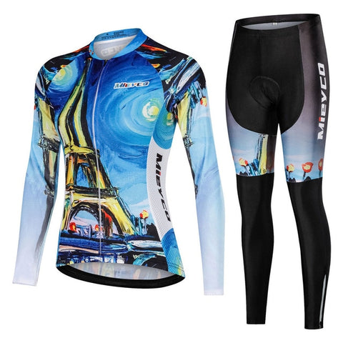 Women Cycling Clothing Cycling Sets Bike uniform Female Long Sleeve Cycling Jersey Set Road Bicycle Jerseys MTB Bicycle Wear