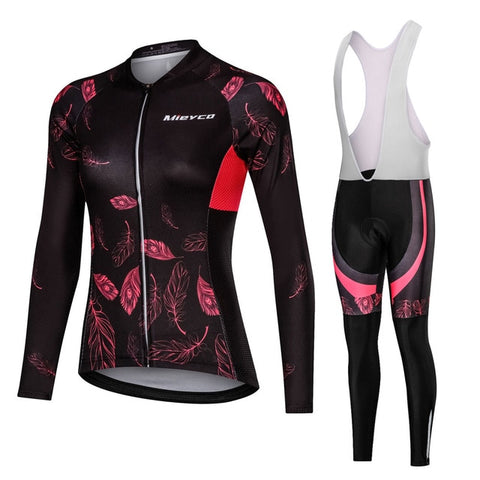 Women Cycling Clothing Cycling Sets Bike uniform Female Long Sleeve Cycling Jersey Set Road Bicycle Jerseys MTB Bicycle Wear