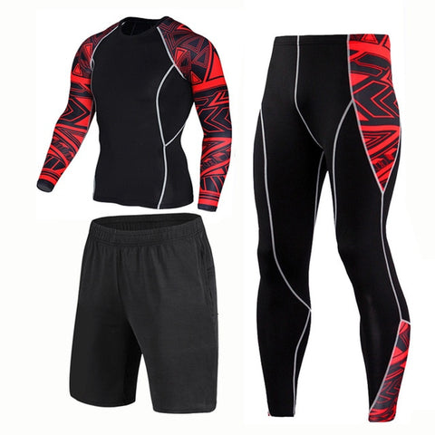 GYM Tights Sports Men's Compression Sportswear Suits training Clothes Suits workout jogging Sports clothing Tracksuit Dry Fit