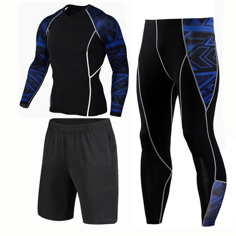 GYM Tights Sports Men's Compression Sportswear Suits training Clothes Suits workout jogging Sports clothing Tracksuit Dry Fit