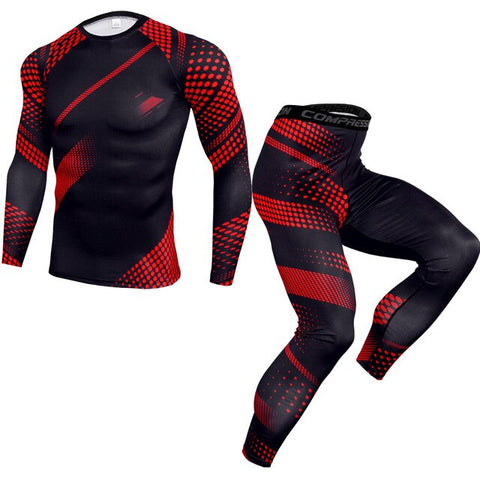 New Spring Autumn Compression Men's Sport Suits Quick Dry MMA Sets Clothes Sports Joggers Training Gym Fitness Tracksuits Hombre