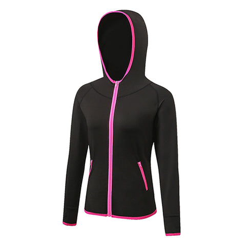 2018 New Women's Running Jacket Women Hooded Long Sleeve Quick Dry Yoga Gym Fitness Tights Outdoor Sports Coat Women Sportswear