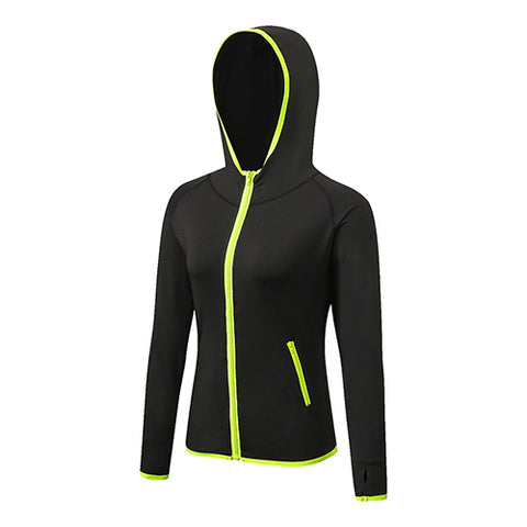 2018 New Women's Running Jacket Women Hooded Long Sleeve Quick Dry Yoga Gym Fitness Tights Outdoor Sports Coat Women Sportswear