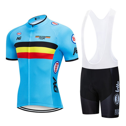 2020 Belgium Cycling Jersey 9D Bib Set MTB Bike Shorts Suit Ropa Ciclismo Mens Summer Quick Dry Bicycle Clothing Maillot Culotte