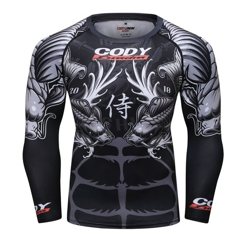 New Men Sports jiu jitsu bjj Suit Gym Fitness Compression Clothes Running Jogging Sport Wear Exercise Workout Rashguard Tights