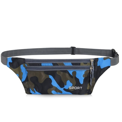 Men Women Pouch Sport Bum Waist Bag Chest Shoulder Pack Travel Handy Fanny Wallet Belt Zip Running Hiking Waterproof Outdoor