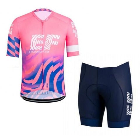 2020  pink pro tour team ef cycling jersey set Bicycle maillot breathable MTB quick dry bike clothing Ropa ciclismo 9D gel pad