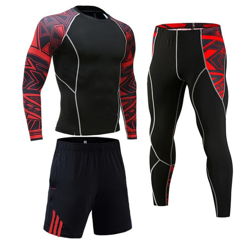 Tracksuit  Men Suit 2019 New Winter New Warm Sports Underwear Compressed MMA rash guard jiu jitsu Gym Clothes Man sport suit 4XL