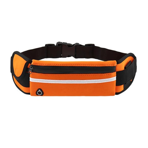 Running Waist Bags Waterproof Phone Container Jogging Hiking Gym Fitness Bag 3 pocket Reflective Strip Design Running Belt Waist