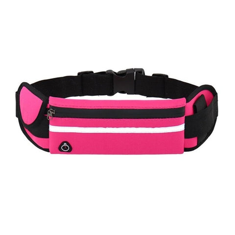 Running Waist Bags Waterproof Phone Container Jogging Hiking Gym Fitness Bag 3 pocket Reflective Strip Design Running Belt Waist