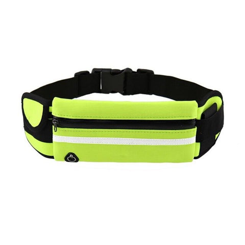 Running Waist Bags Waterproof Phone Container Jogging Hiking Gym Fitness Bag 3 pocket Reflective Strip Design Running Belt Waist