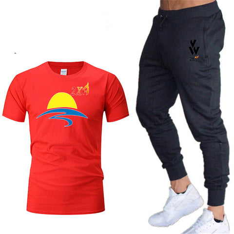 Men's Running Set 2Pcs/Sets Men Sportswear Compression Sports Suit Clothes Running Jogging Sport Wear Exercise Workout Tights