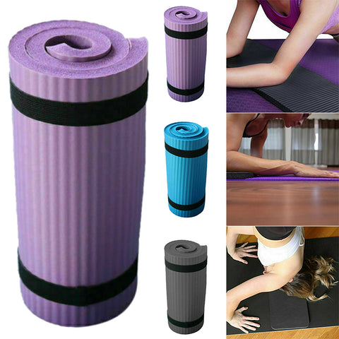 Yoga Pilates Mat Thick Exercise Home Gym Non-Slip Workout 15mm Fitness Mats Durable Knees Back Ankles Support Mat