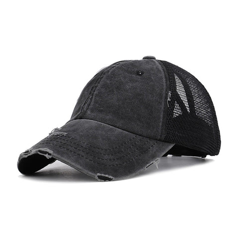 Summer New Adjustable Running Cap Mesh Cotton Ponytail Hat Headwear Outdoor Sports Cap Sunshade Sun Protection Baseball Hat