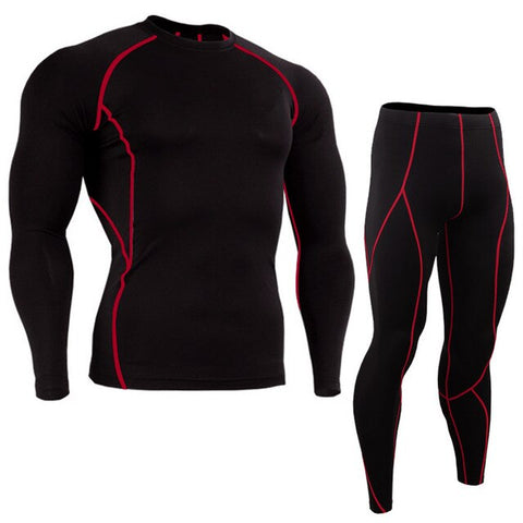 Men's Running Set 2Pcs/Sets Men Sportswear Compression Sports Suit Clothes Running Jogging Sport Wear Exercise Workout Tights