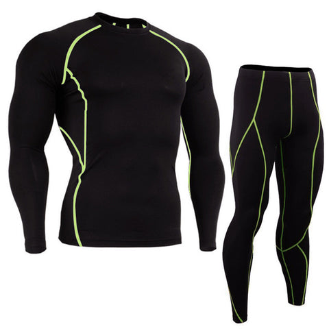 Men's Running Set 2Pcs/Sets Men Sportswear Compression Sports Suit Clothes Running Jogging Sport Wear Exercise Workout Tights