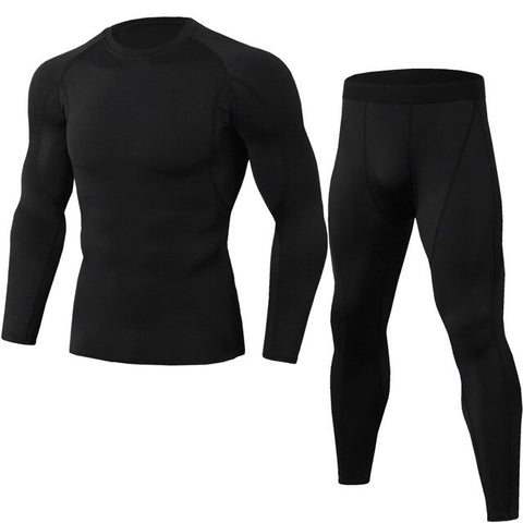 Men's Running Set 2Pcs/Sets Men Sportswear Compression Sports Suit Clothes Running Jogging Sport Wear Exercise Workout Tights