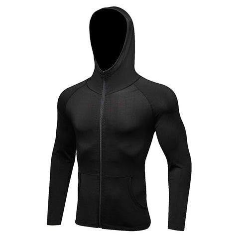 Winter Hooded Sport Jacket Men Fitness Jersey Tight Top Outdoor Soccer Gym Hoodie Windbreaker Plus Running Sports Coat