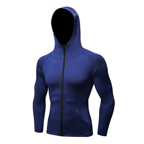 Winter Hooded Sport Jacket Men Fitness Jersey Tight Top Outdoor Soccer Gym Hoodie Windbreaker Plus Running Sports Coat