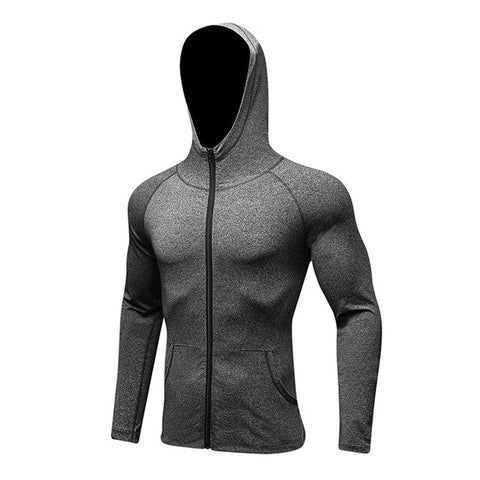 Winter Hooded Sport Jacket Men Fitness Jersey Tight Top Outdoor Soccer Gym Hoodie Windbreaker Plus Running Sports Coat