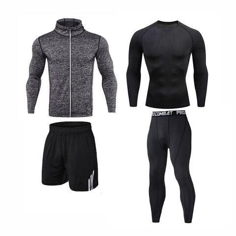 Sports clothing Men's Gym training Fitness sportswear Athletic physical workout Clothes Suits Running jogging Tracksuit Dry Fit