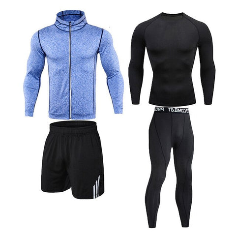 Sports clothing Men's Gym training Fitness sportswear Athletic physical workout Clothes Suits Running jogging Tracksuit Dry Fit