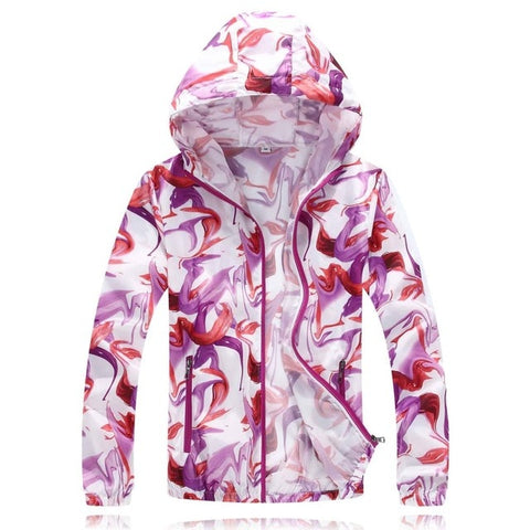 One Piece Ultrathin Gradient Print Running Jackets For unisex Thin Skin Sports Jacket Hooded Cardigan Quick Dry Sun Protection