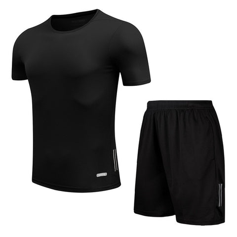 2pcs / set male workout gym fitness badminton sports suit clothes running jogging sport wear exercise workout set