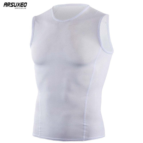 ARSUXEO Mens Breathable Summer Cycling Vest Running Sports Bicycle Cycling Undershirt Quick Dry Mesh Sleeveless Sports Vest c55