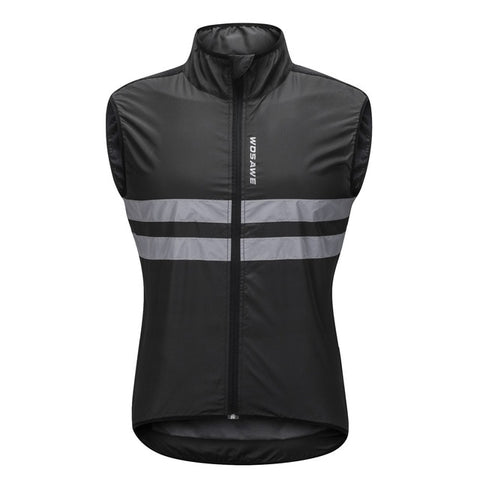 WOSAWE Reflective Cycling Vest Windproof MTB Road Bike Bicycle Sleeveless Jersey Top Cycle Gilet ciclismo Wind Coat