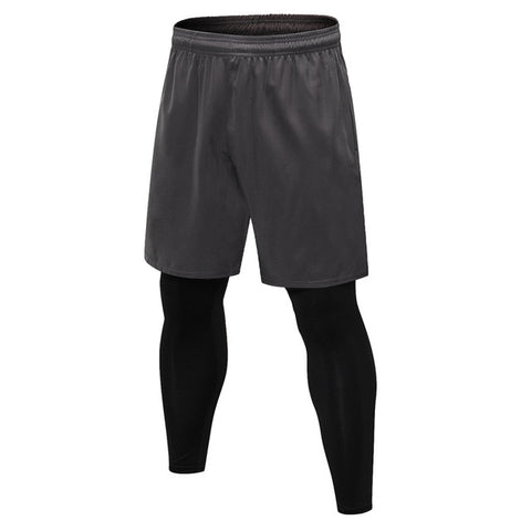 2 unids/set traje deportivo de primavera para hombres, ropa de compresión para gimnasio, Fitness, correr, correr, ropa deportiva, entrenamiento, chándales, pantalones ajustados falsos