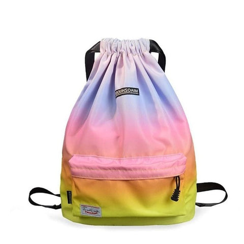 Waterproof Gym Bag Women Girls Sports Bag Travel Drawstring Bag Outdoor Bag Backpack for Training Swimming Fitness Bags Softback