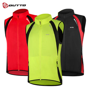 Outto Men's Windproof Cycling Vest Reflective Wind Vest Light Running Mtb Sleeveless Gilet