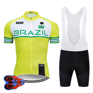 2020 Pro Team BRAZIL Cycling Clothing 9D Set MTB Uniform Bicycle Clothes Summer Quick Dry Bike Jersey Mens Short Maillot Culotte
