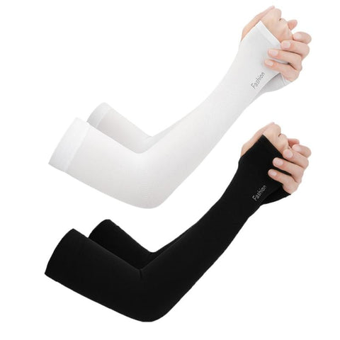 2pcs Sports Running Arm Sleeves Breathable Ice Silk Basketball Arm Sleeves Cover For Men Women Boys Girls