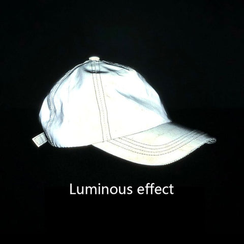 Outdoor Sports Reflective Luminous Night Running Cap Silver Grey Soft Fabric Duck Tongue Tide Club Hip Pop Style Baseball Hat