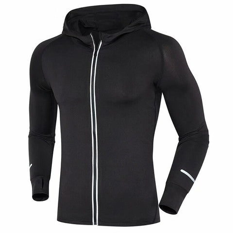 Men Running T Shirts Long Sleeves Outdoor Basketball soccer Training fitness Jersey zipper Breathable Jacket Sports Clothing