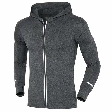 Men Running T Shirts Long Sleeves Outdoor Basketball soccer Training fitness Jersey zipper Breathable Jacket Sports Clothing