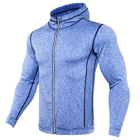 2018 Running hooded Jacket Men Breathable Quick-Drying Running Jersey Coat Outdoor Sports Hiking Hooded Sport Top