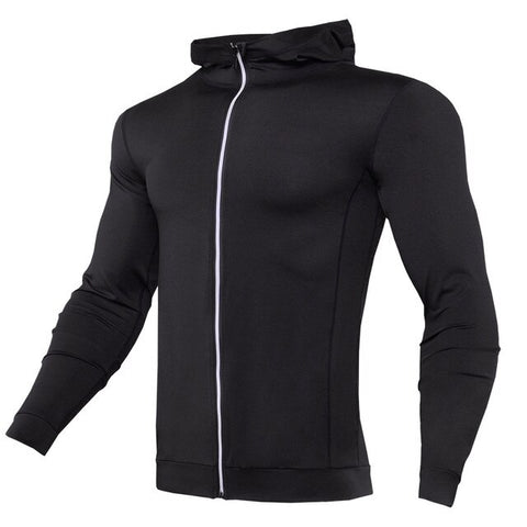 2018 Running hooded Jacket Men Breathable Quick-Drying Running Jersey Coat Outdoor Sports Hiking Hooded Sport Top