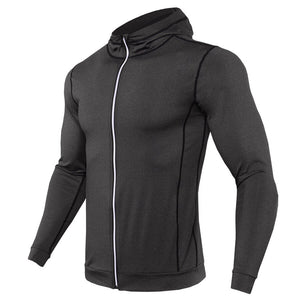 2018 Running hooded Jacket Men Breathable Quick-Drying Running Jersey Coat Outdoor Sports Hiking Run Hooded Sport Top