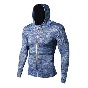 2018 New High Elasticity Running Jackets For Men Sports Fitness Jacket Basketball Training Jacket Quick Dry Hooded Sportswear