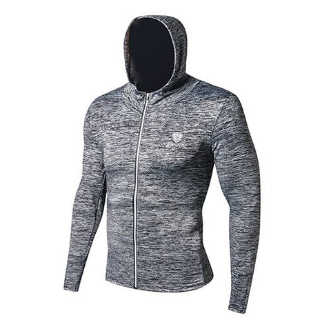 2018 New High Elasticity Running Jackets For Men Sports Fitness Jacket Basketball Training Jacket Quick Dry Hooded Sportswear