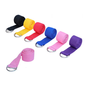 Women Yoga Stretch Strap Multi-Colors D-Ring Belt Fitness Exercise Gym Rope Figure Waist Leg Resistance Fitness Bands Yoga Belt