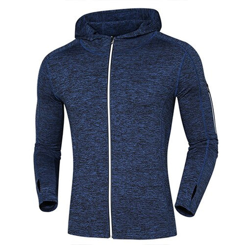 Warm With Velvet Men's Running Jacket Sports fitness Long sleeves Hooded Jackets Outdoor Training Run Jogging Clothing Sporswear