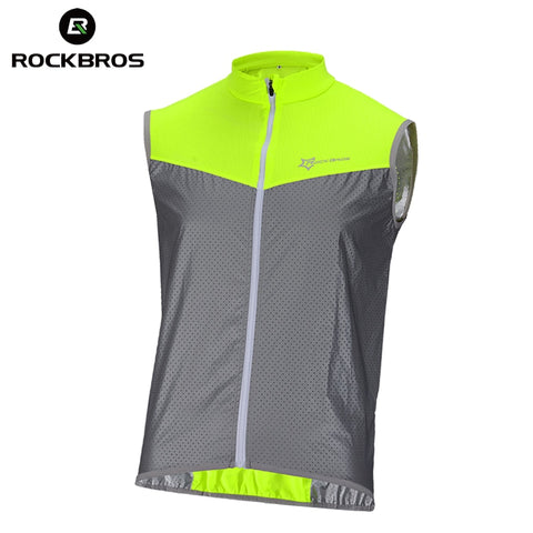 ROCKBROS Reflective Safety Vest Sleeveless Cycling Vest Jacket Windproof Bike Clothing Bicycle Jersey Coat Chaleco Ciclismo