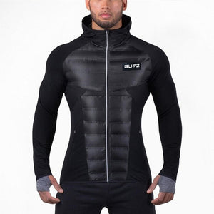 Winter Men Running Jackets Jogging Sports Windproof Warm Sportswear Training Fitness Exercise Gym Black Jacket Hoody Long Sleeve